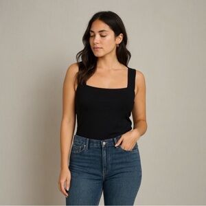 Abercrombie & Fitch Black Soft AF Collection Square Neck Black Bodysuit